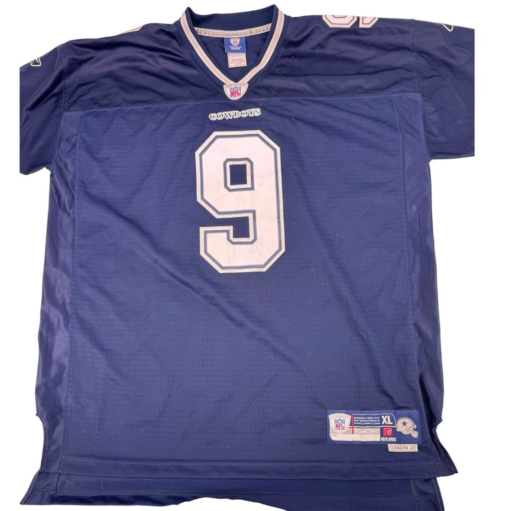 Cowboys Tony Romo 9 Reebok On field‎ Football Jersey XL Navy Blue